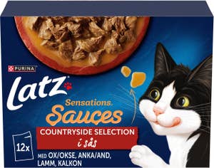 Latz Kattmat Kalkon/Oxe/Lamm/Anka i Sås 12x85g