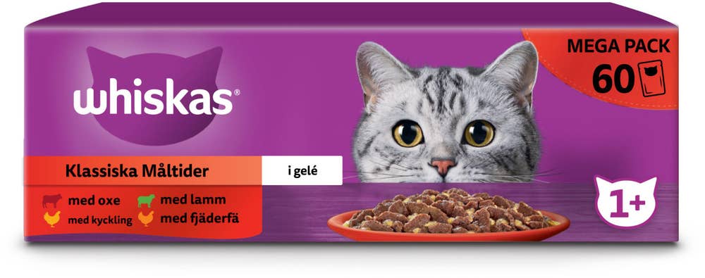 Whiskas Kattmat Classic i Gele 60x85g