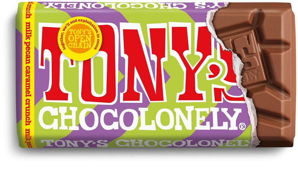 Tony's Chocolonely Mjölkchoklad Pecan & Karamell Crunch