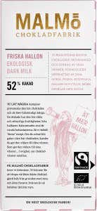 Malmö Chokladfabrik Choklad Friska Hallon 52% EKO/Fairtrade