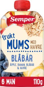 Semper Fruktmums Blåbär med Havre 6M