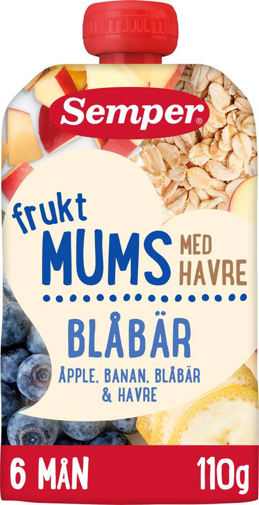 Semper Fruktmums Blåbär med Havre 6M