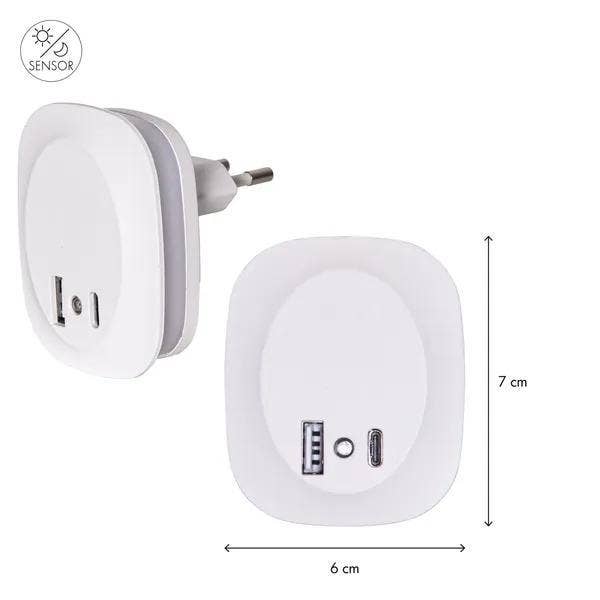 Star Trading Nattlampa LED Functional med USB-uttag