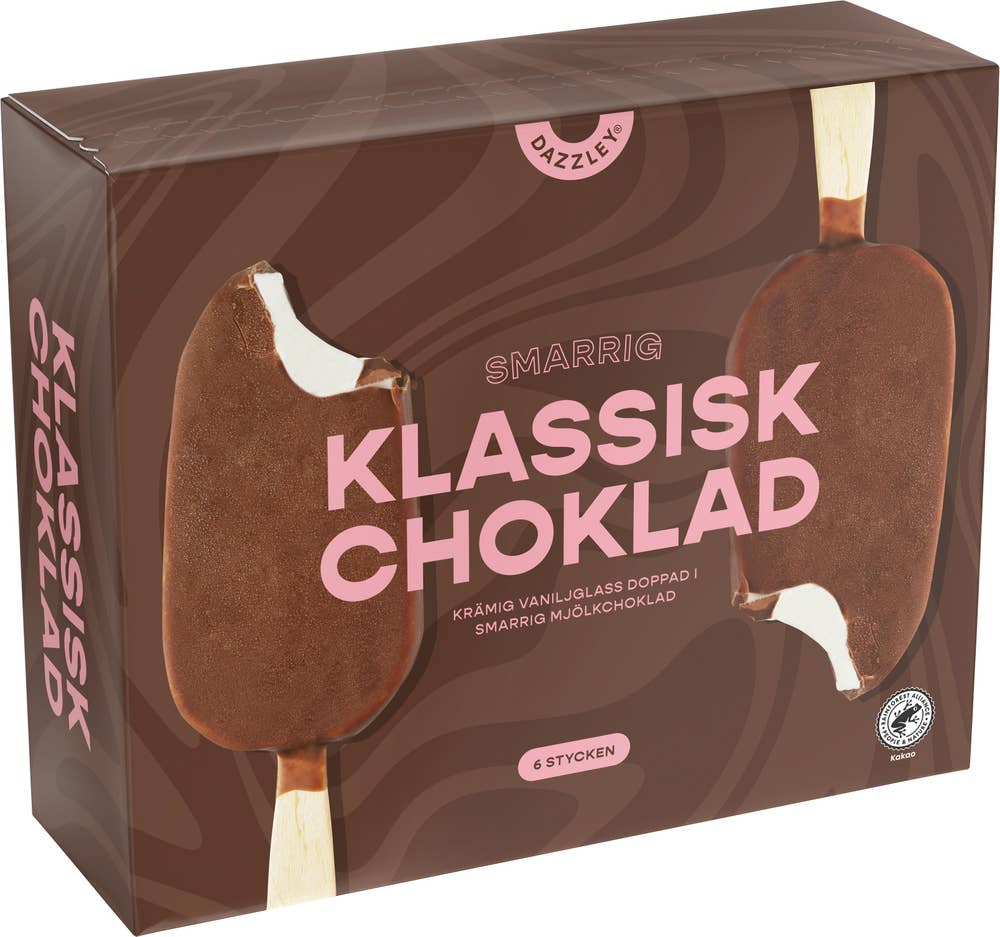Dazzley Glasspinne Klassisk Choklad