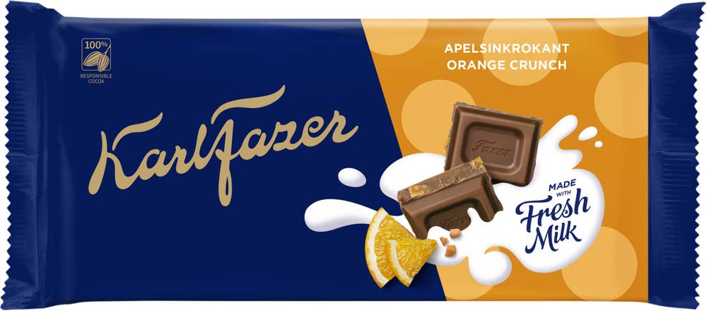 Fazer Chokladkaka Apelsinkrokant 145g Karl