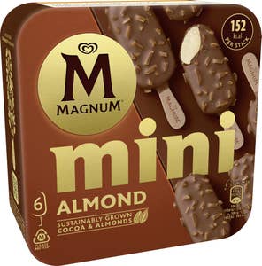 Magnum Glasspinnar Mini Almond 6-p