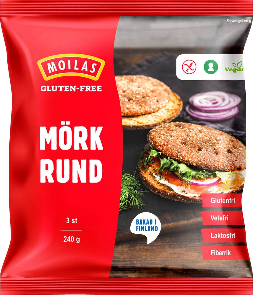 Mörk Rund Glutenfri Fryst 3-p