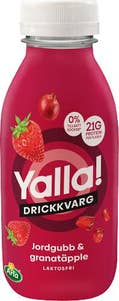 Yalla® Drickkvarg Jordgubb & Granatäpple Laktosfri Utan Tillsatt Socker 0,3%