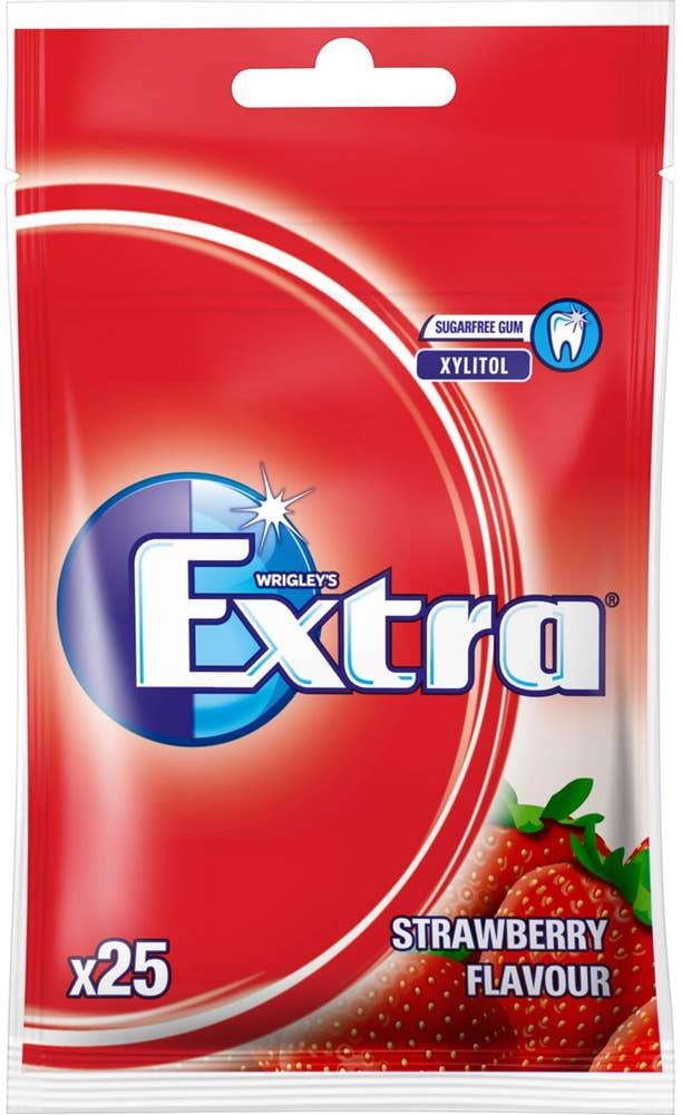 Extra Strawberry Sockerfri 25-p Wrigley's