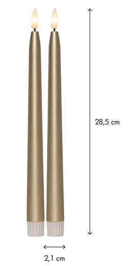Star Trading LED Antikljus Flamme Metal Guld 28cm