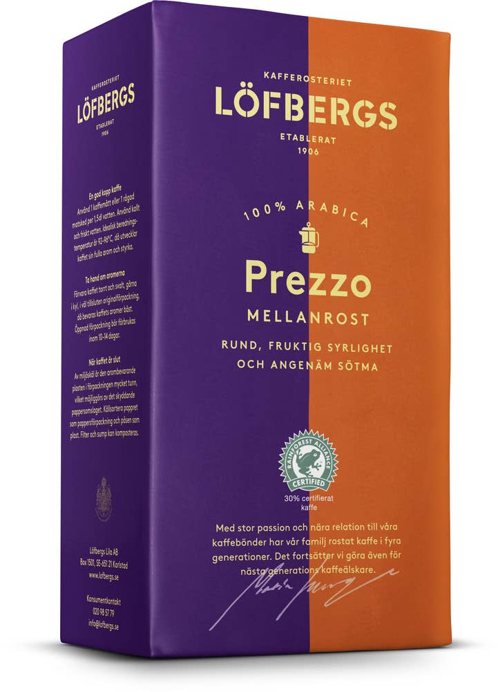 Löfbergs Bryggkaffe Prezzokaffe Grovmald Löfbergs