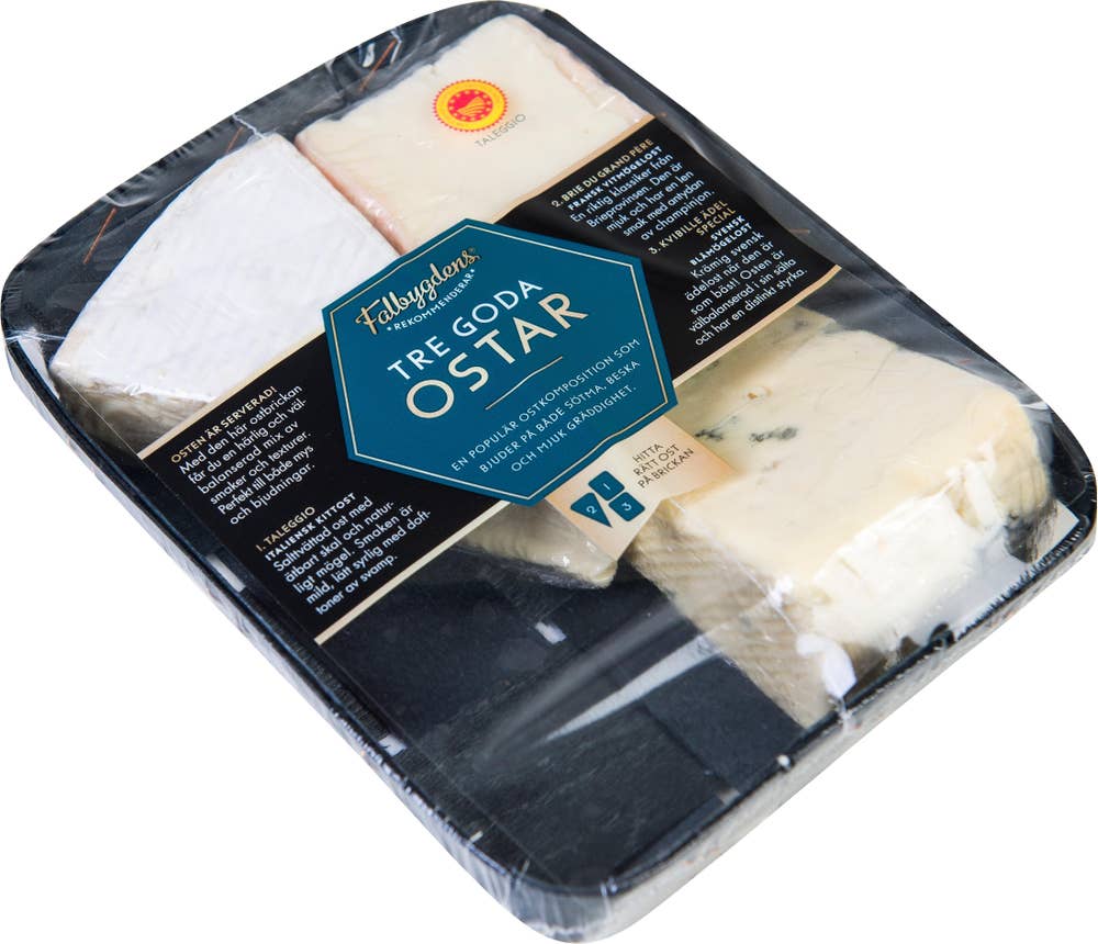 Falbygdens® Rekommenderar Ostbricka Tre Goda Ostar 300g Falbygdens