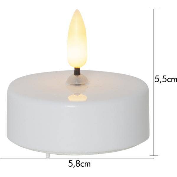 Star Trading Värmeljus Stora LED Flamme Vit