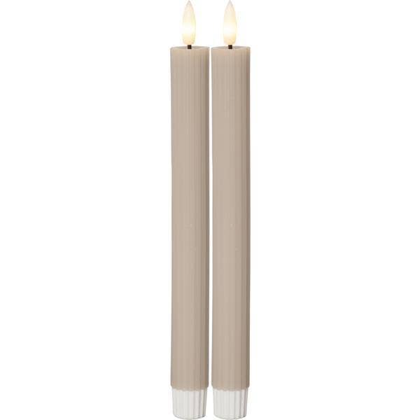 Star Trading Antikljus LED Flamme Stripe Beige 25cm