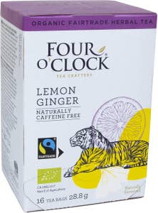 Four O'Clock Te Lemon Ginger Koffeinfri EKO/Fairtrade