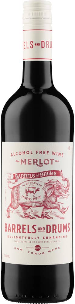 Barrels and Drums Rött Vin Merlot Alkoholfritt