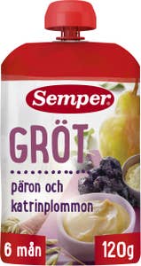 Semper Grötklämmis Päron & Katrinplommon 6M