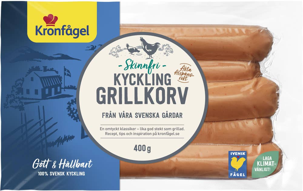 Kronfågel Kycklinggrillkorv Skinnfri