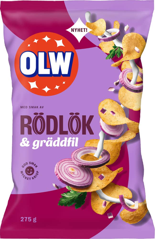 OLW Chips Rödlök & Gräddfil