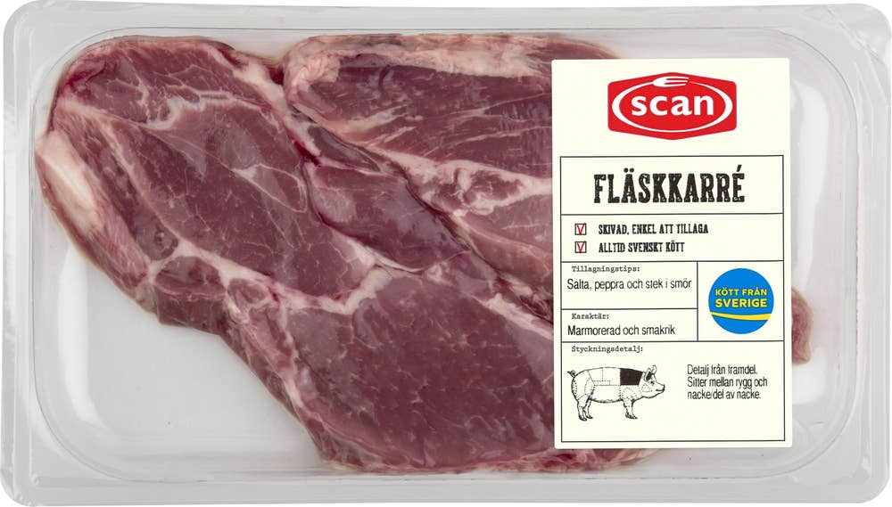 Scan Fläskkarré Benfri 2 Skivor