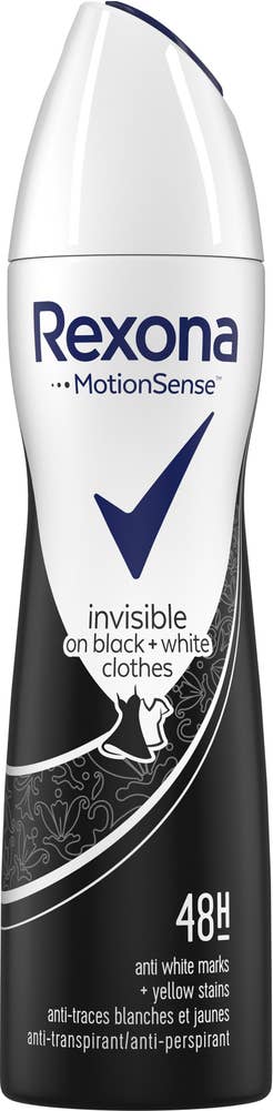 Rexona Deodorant Spray Women Invisible On Black+White Clothes 150ml Rexona