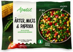 Apetit Ärtor, Majs & Paprika Fryst