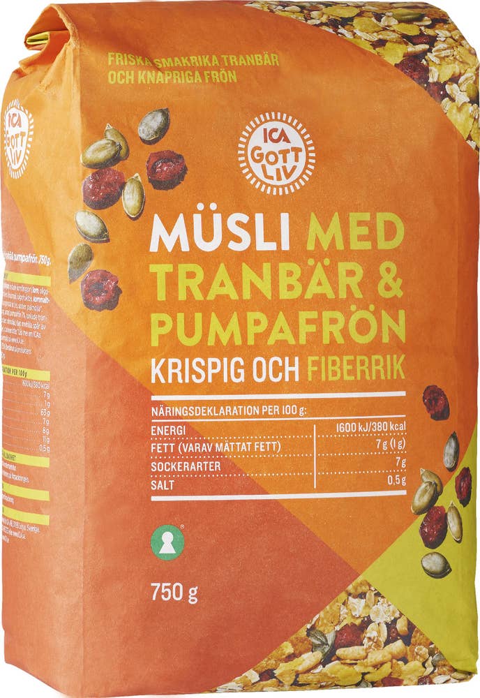 Ica gott liv Müsli Tranbär & Pumpa Ica Gott Liv