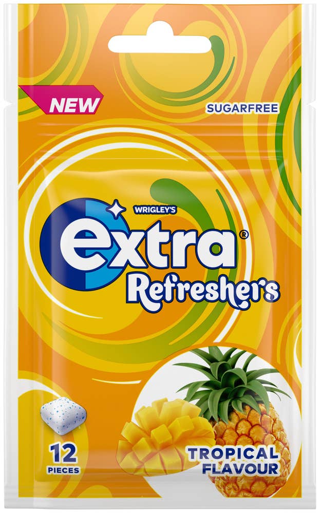 Extra Tuggummi Refreshers Tropical Sockerfri