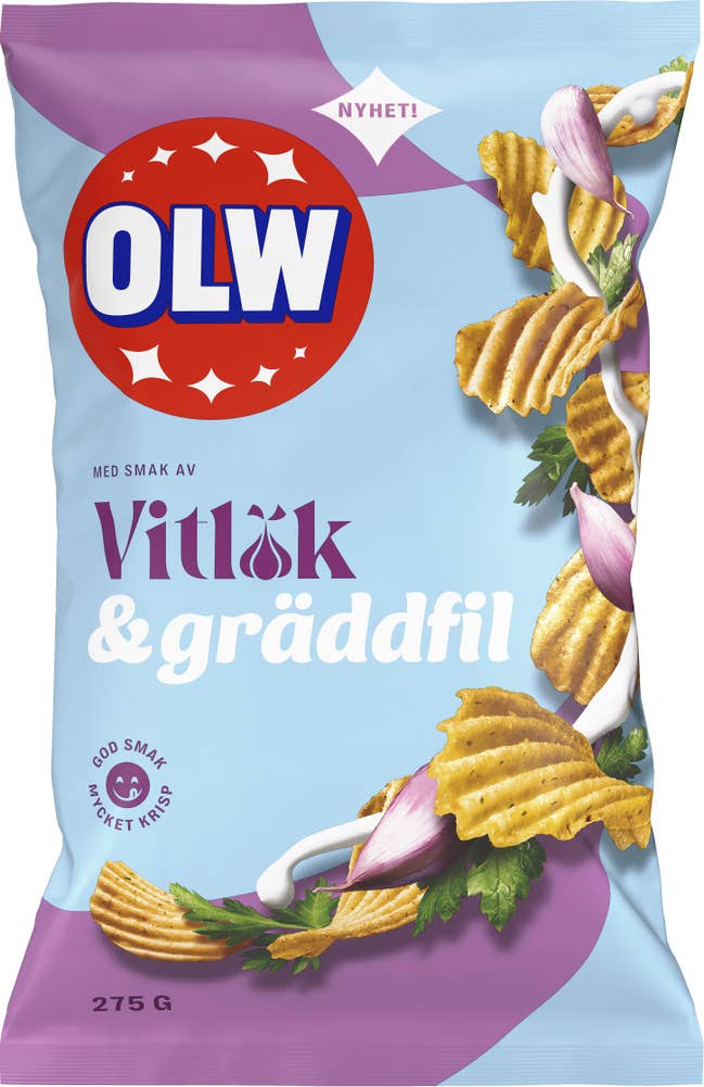 OLW Chips Vitlök & Gräddfil