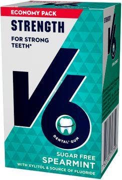 V6 Strong Teeth Spearmint, Tuggummi, 50 st