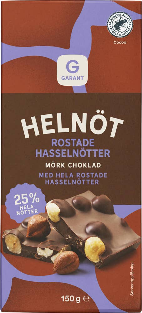 Mörk Choklad Helnöt Rostade Hasselnötter