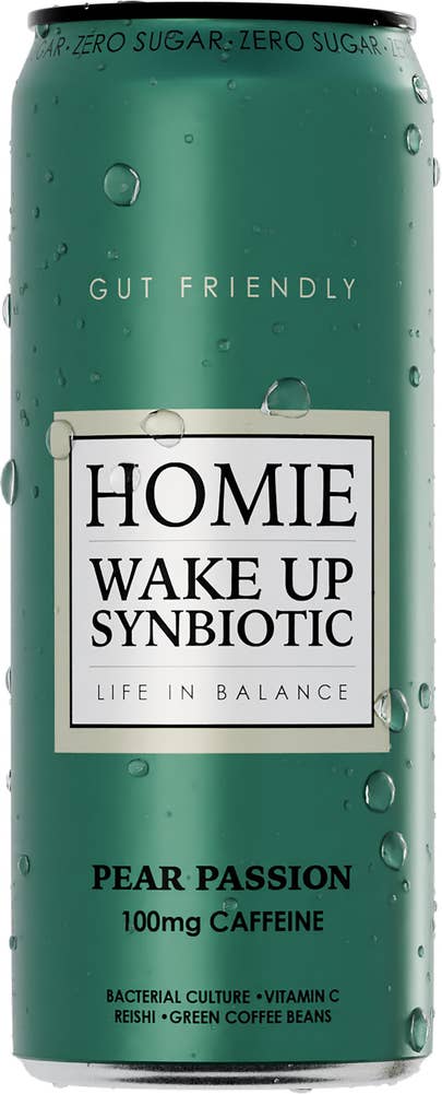 Homie Wake Up Synbiotic Pear Passion Zero Sugar