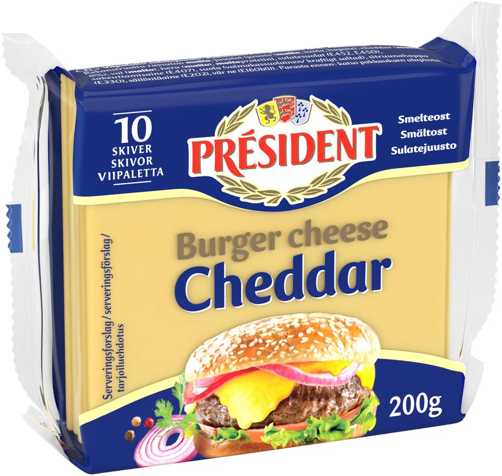 Président Hamburgerost Cheddar 18%
