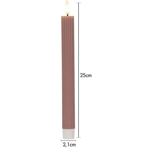 Star Trading Antikljus LED Flamme Stripe Rosa