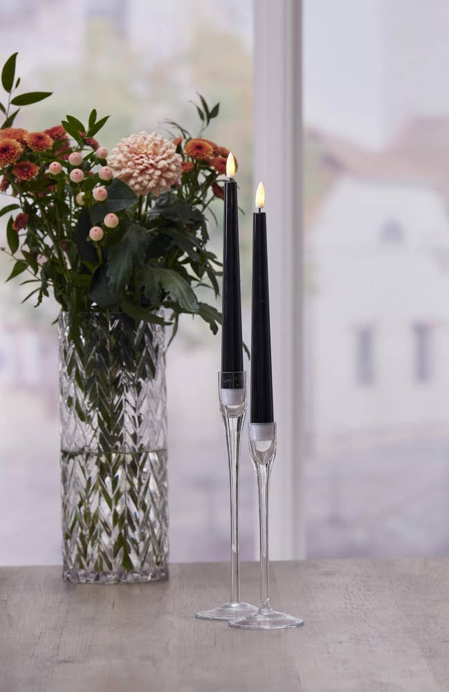 Star Trading LED Antikljus Flamme Candy Svart 26cm