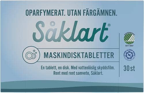 Såklart Maskindisktabletter Oparfymerade