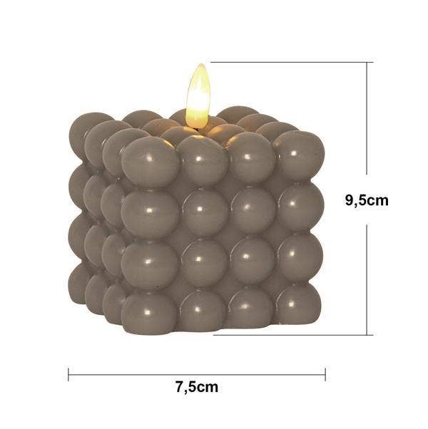 Star Trading Blockljus LED Flamme Dot Beige 8,5x9,5cm