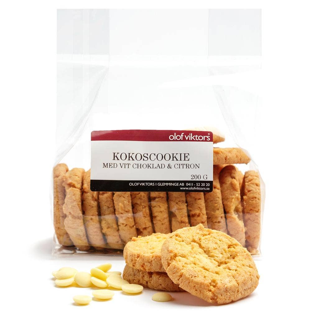 Olof Viktors Kokoscookie Vit Choklad & Citron 200g Olof Viktors