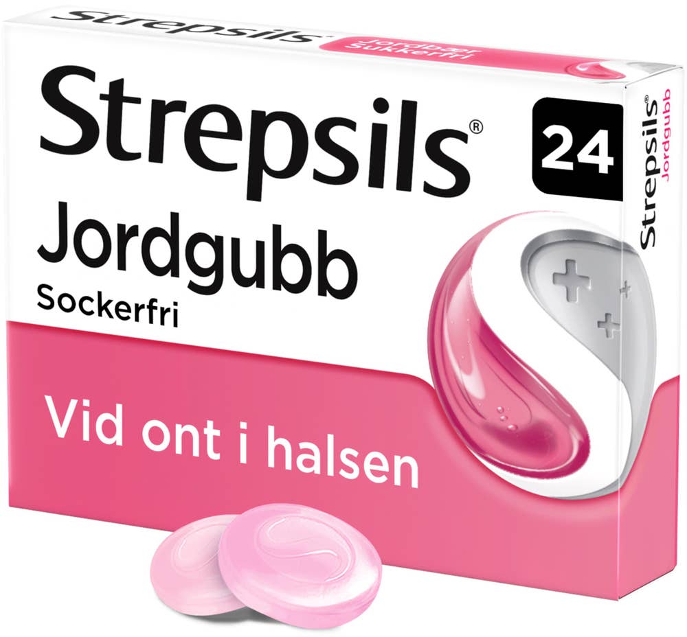 Strepsils Sugtablett Jordgubb Diklorobensylalkohol/Amylmetakresol