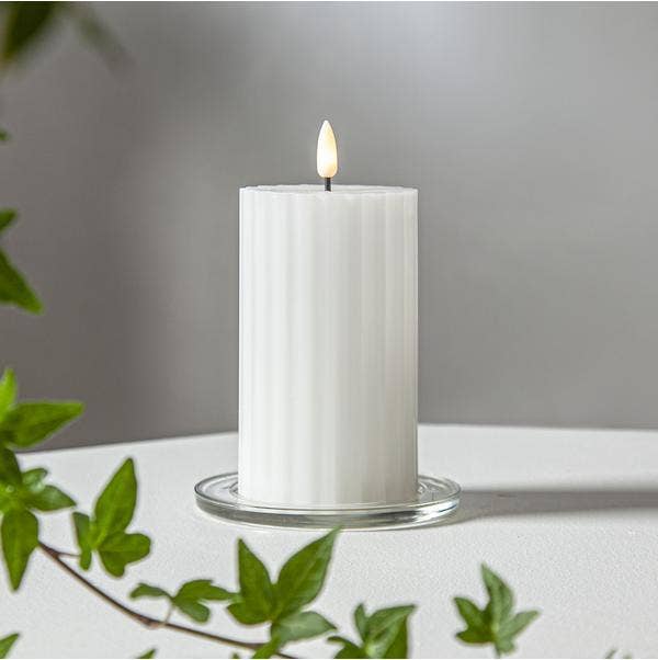 Star Trading Blockljus LED Flamme Stripe Vit 15cm