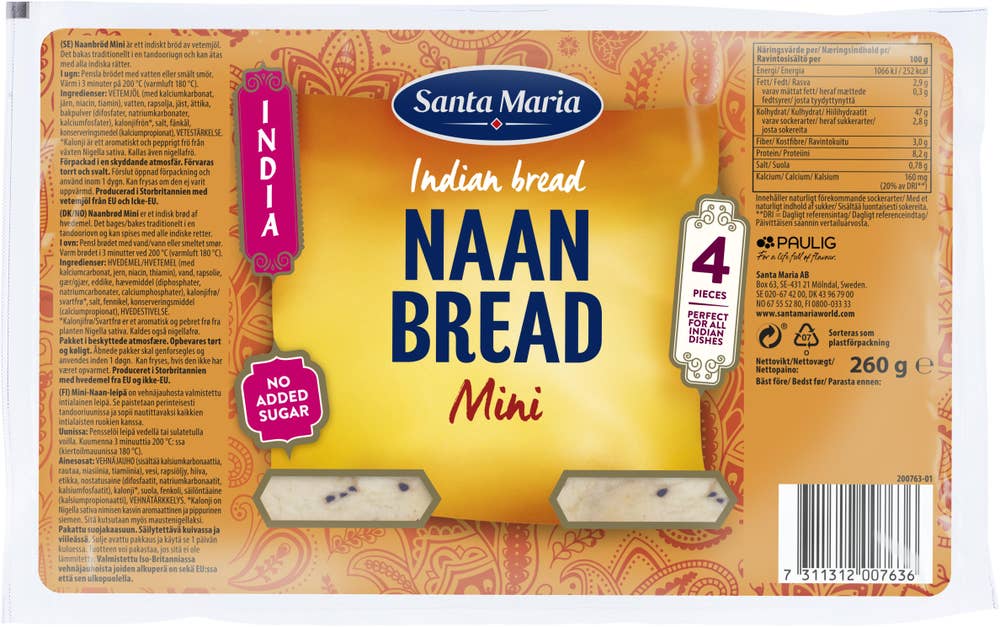 Naanbröd Mini 4-p