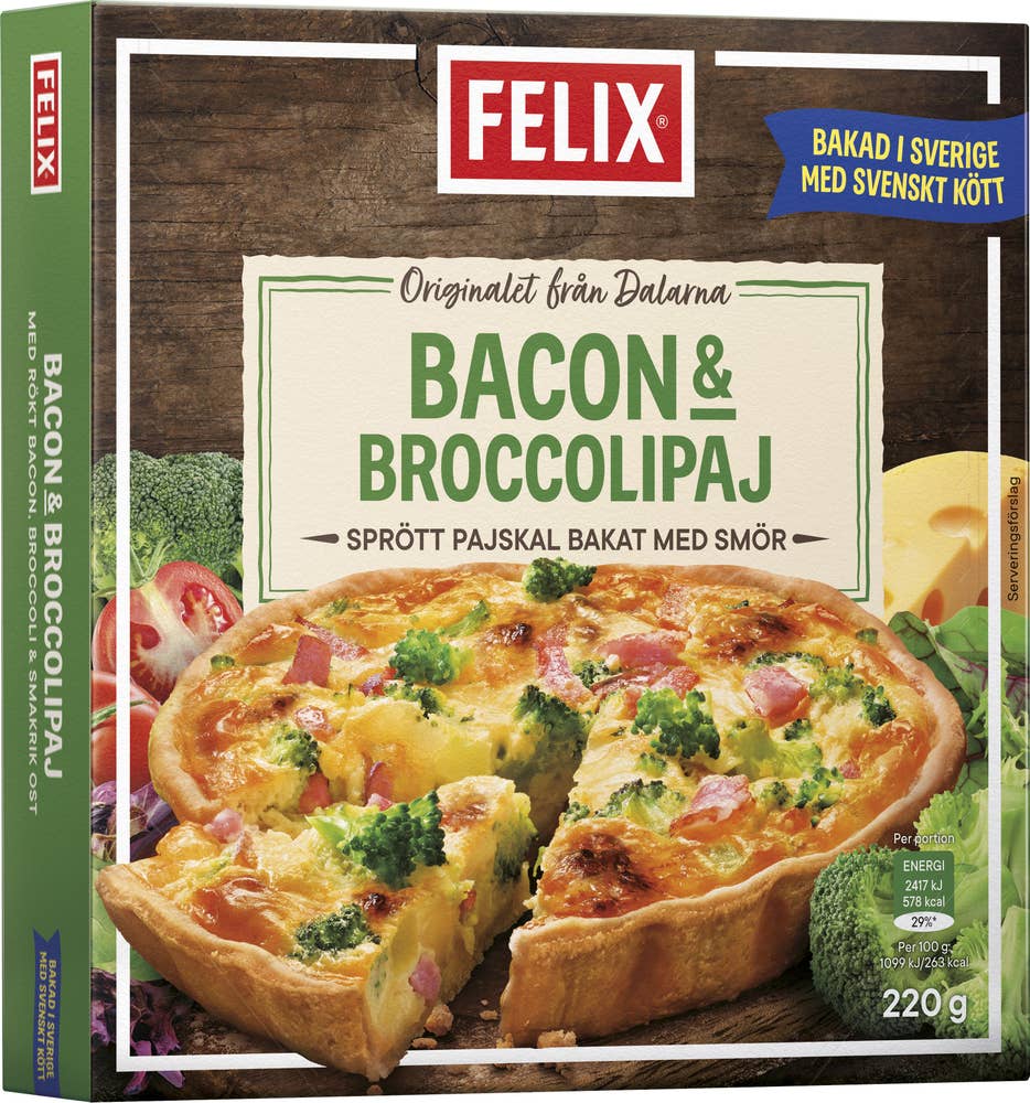 Paj Bacon & Broccoli Fryst