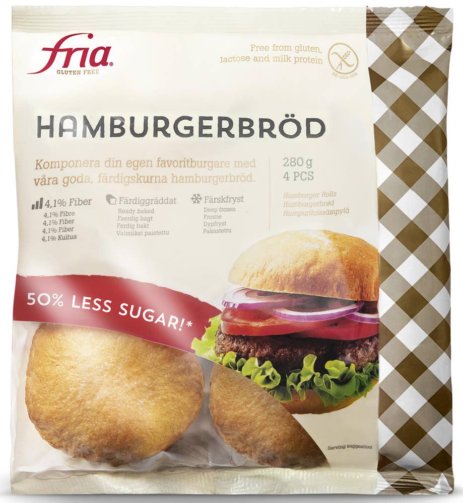 Fria Hamburgerbröd Glutenfri Frysta 4-p 280g Fria