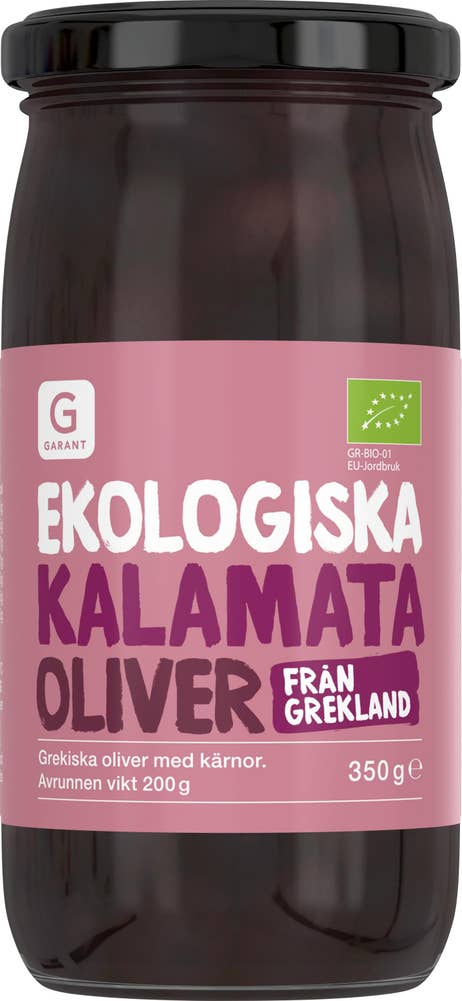 Garant Eko Kalamata Oliver med Kärnor EKO