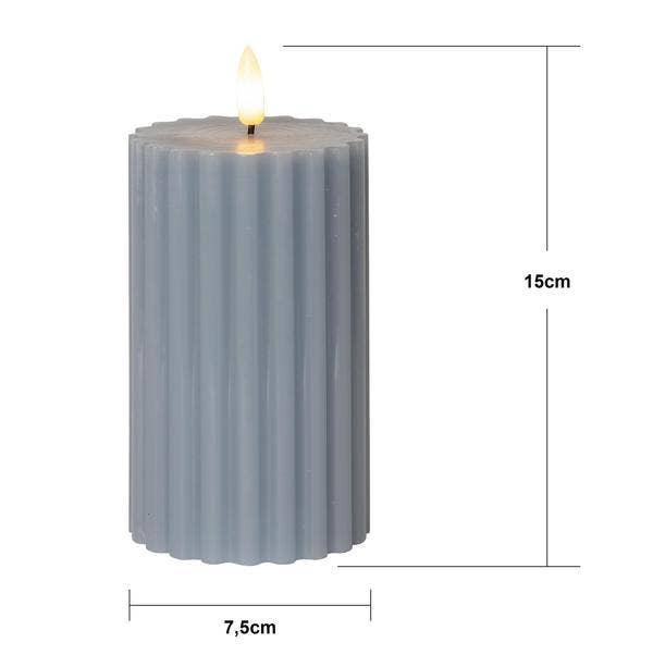 Star Trading Blockljus LED Flamme Stripe Blå 15cm