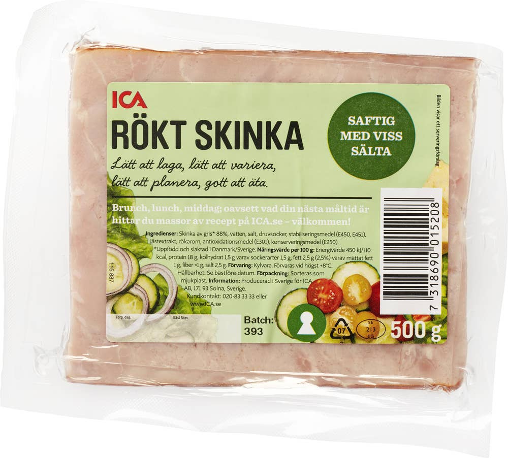 Ej sorterad Rökt Skinka I Bit Ica