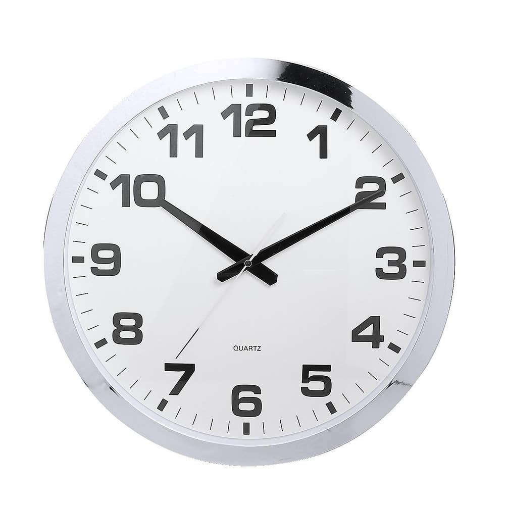 Clas Ohlson Väggklocka Svepande Silver/Vit Clas Ohlson