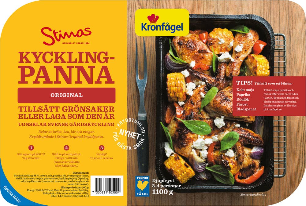 Kronfågel Stinas Kycklingpanna Original Fryst 1100g