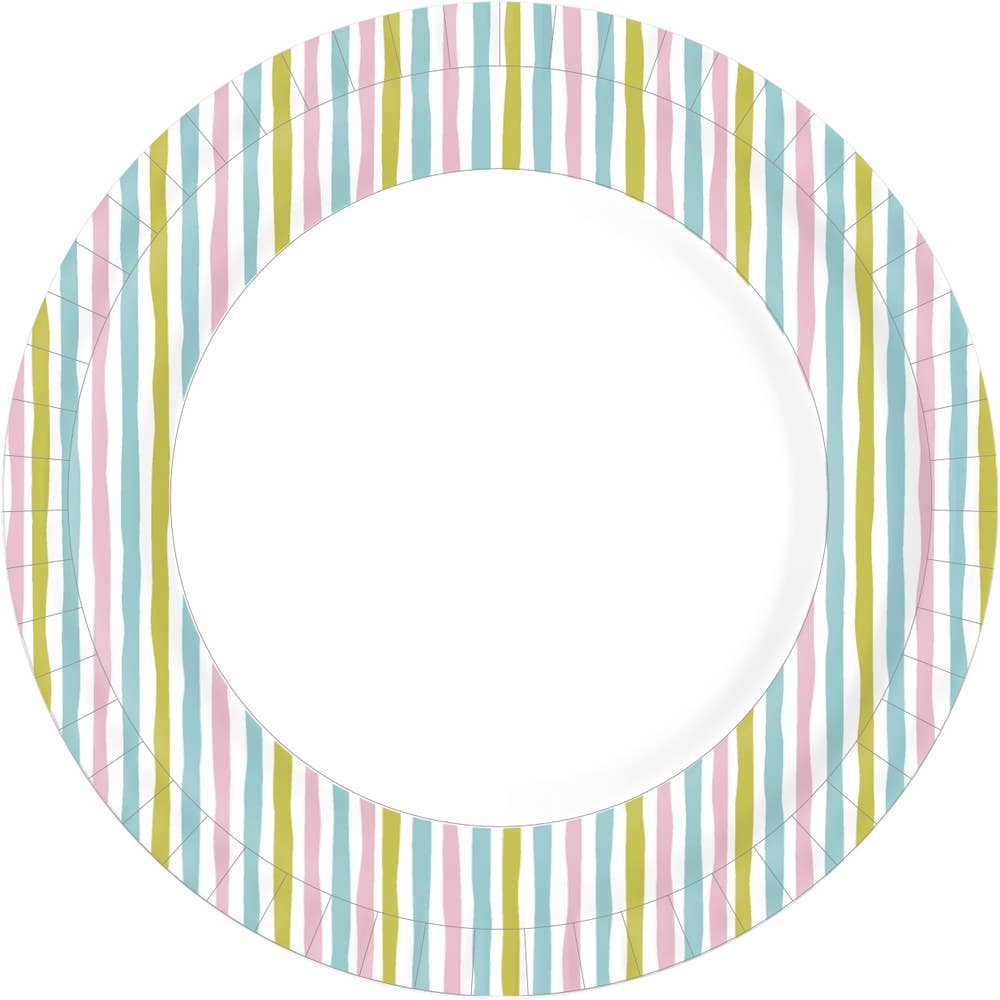 Duni Tallrik Papper Randig 22cm