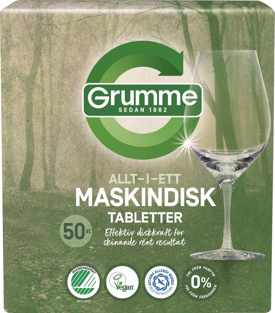Grumme Maskindisktabletter Allt-i-ett